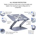thumbnail image 3 of Skrebba Laptop Stand, Laptop Riser with Heat-Vent to Elevate Laptop, Adjustable Height Laptop Holder Desk Stand with Slide-Proof Silicone and Protective Hooks, for MacBook Pro/Air (Space Grey), 3 of 6