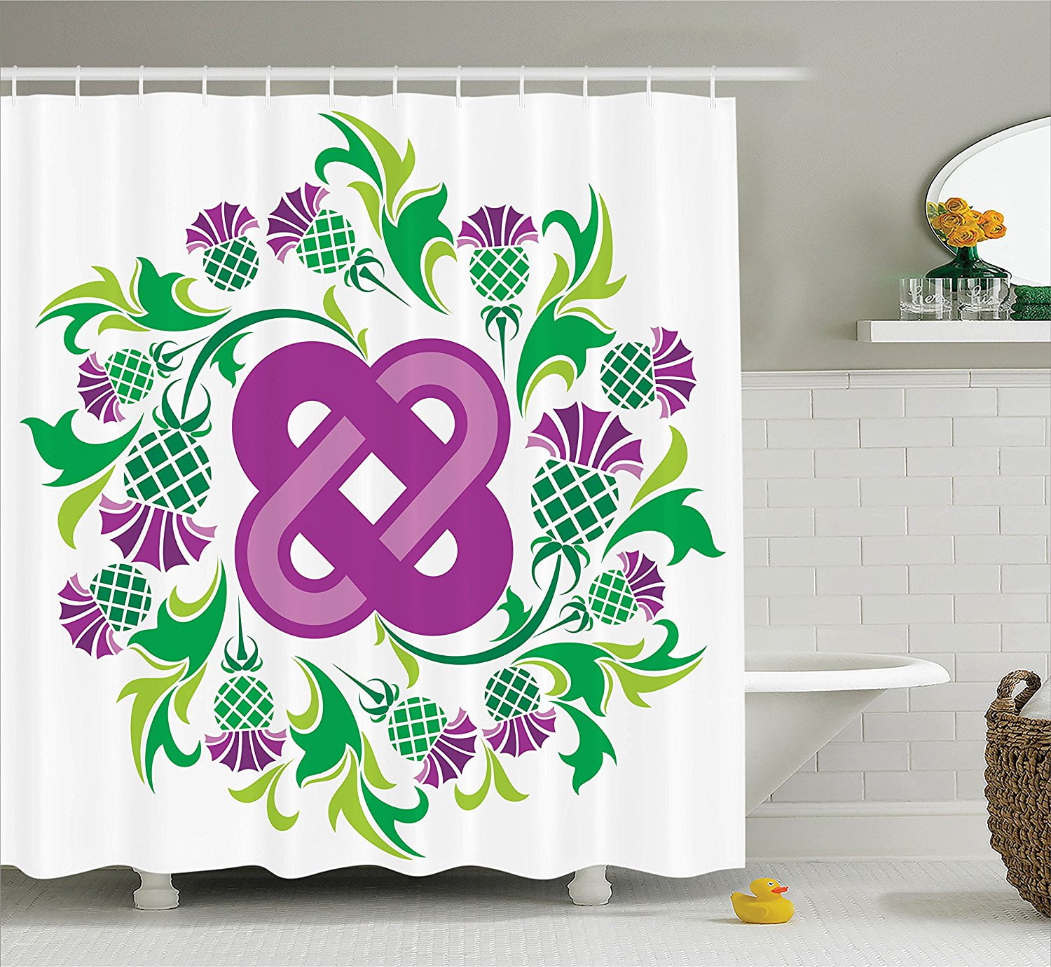 Celtic Decor Collection, Eternal Life Symbol Celtic Motif Surrounded