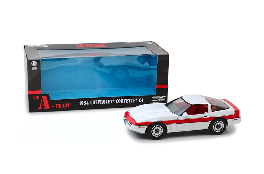 Multicolor - 1984 Chevrolet Corvette C4 Greenlight 13532 1: 18 The A-Team New Tooling Parts 1983-87 TV Series
