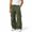 Army Green, variant on Mens Cargo Pants Casual Baggy Drawstring Pants Relaxed Fit Parachute Pant Hop Harem Pants with Pockets Red M