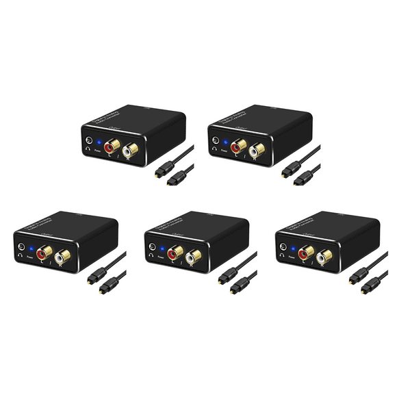 5X Convertisseur Audio Numérique à Analogique, Adaptateur Audio Numérique DAC Optique à Analogique L/R RCA & 3,5 Mm aux Stéréo