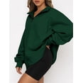 thumbnail image 2 of Womens Oversized Half Zip Pullover Long Sleeve Sweatshirt Quarter Zip Hoodie Sweater Teen Girls Fall Y2K Clothes, 2 of 7