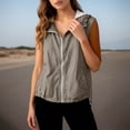 thumbnail image 6 of FUZHIQ Women's Zip Up Vest with Pocekts Lightweight Softshell Sleeveless Jacket Hiking Travel Golf Running Vests for Women,S, 6 of 9