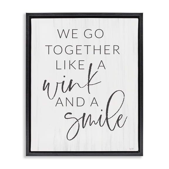 Stupell Industries Go Together Like Wink & Smile Black Framed Floater Canvas Wall Art, design by Lux   Me Designs