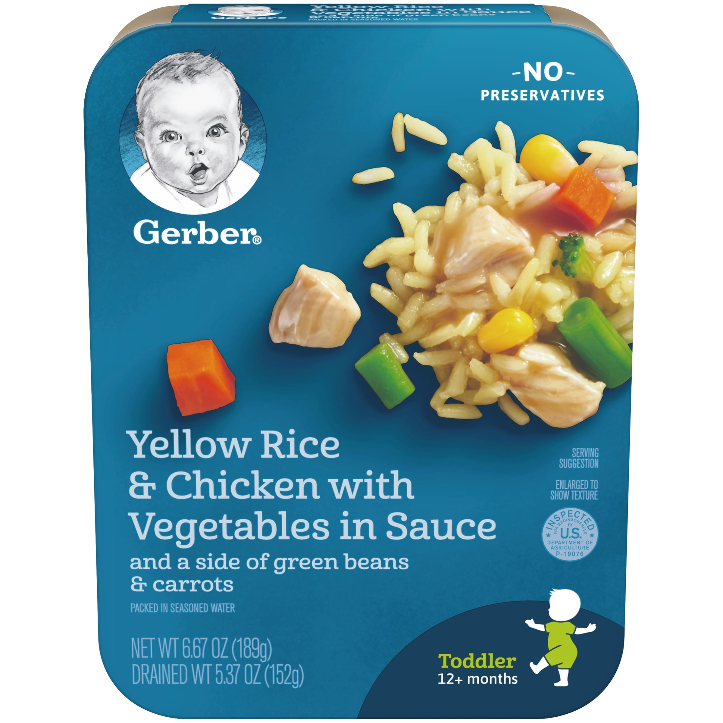 Gerber Stage 3, Chicken Vegetable Green Bean Carrot Yellow Rice Baby