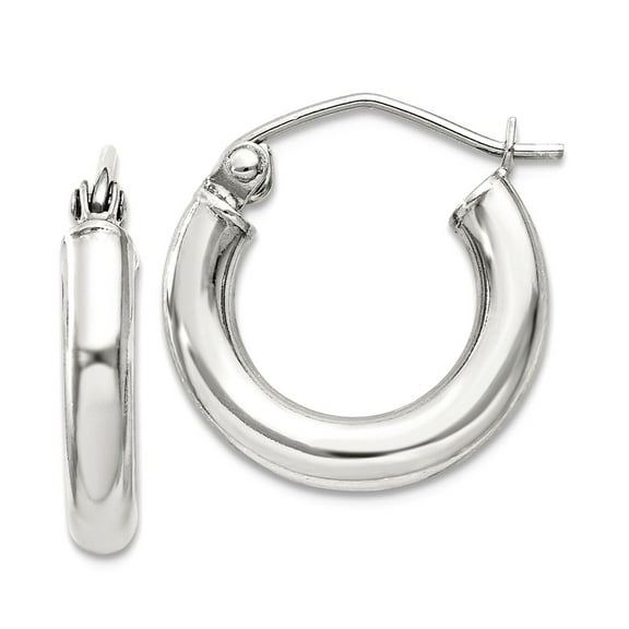925 Sterling Silver 3mm Round Hoop Earrings 17x15mm Wide 3mm Thick Hoop Earring for Women