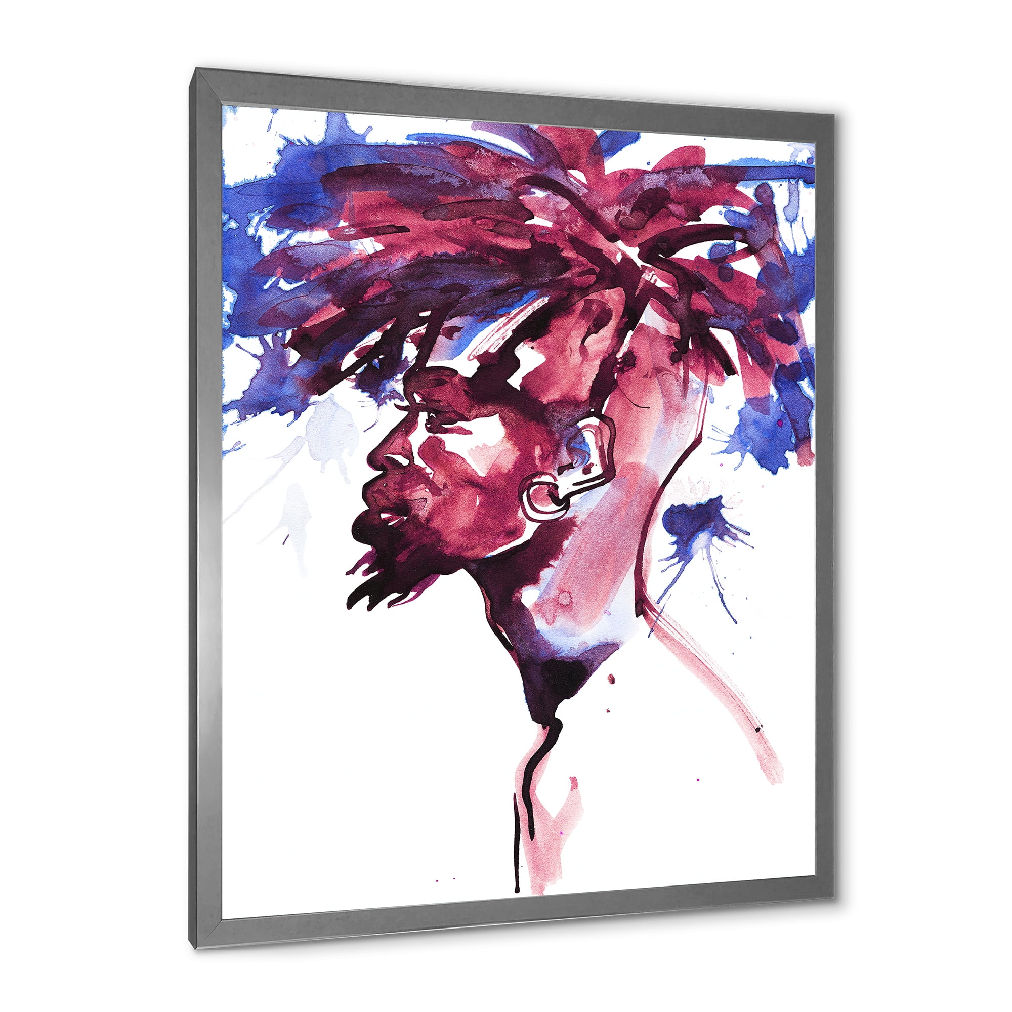 Designart 'Fashion Portrait of Handsome African Man' Modern Framed Art Print