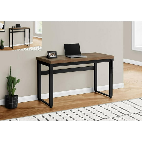Monarch Specialties Computer Desk, Home Office, Standing, Adjustable, 48"l, Work, Laptop, Metal, Laminate, Walnut, Black, Contemporary, Modern