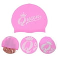 thumbnail image 3 of Unique Bargains 1 Pc Waterproof Crown Swim Cap Pink, 3 of 6