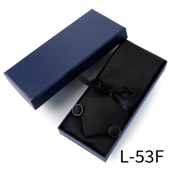 Men Necktie Pocket Square Handkerchief Cufflink Wedding Formal Tie Set With Box