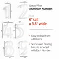 thumbnail image 2 of Floating Mount Shadow House Address Number, Modern Metal Numbers for Mailbox, Glossy White, 6", HH-SDW6-WHT-8, 2 of 5