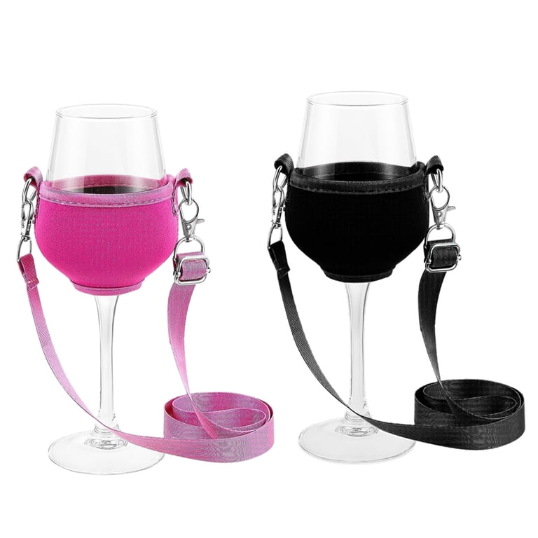 CIYISON 5Pcs Wine Glass Neck Holder Neoprene Sleeve with Adjustable Neck  Strap Wine Glass Lanyard Necklace for Wine Walk - Walmart.com