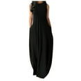 thumbnail image 1 of Robes Maxi Sans Manches Amples pour Femmes, Robe Longue Décontractée avec Poches, 1 of 5