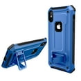 thumbnail image 3 of TJS Apple iPhone Xs MAX 2018 Case, 360° Belt Clip Holster Dual Layer Hybrid Shock Absorbing Resist Kickstand Armor Phone Case Cover (Blue), 3 of 8