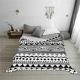 thumbnail image 2 of YFYANG Lightweight Warm Flannel Blanket, Black and White Bohemian Stripes Throw Blanket for Bed, Sofa, Travel, Camping, 40"x30", 2 of 7