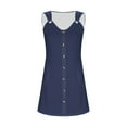 thumbnail image 7 of aidice House Dresses for Women Casual Scoop Neck Sleeveless Button Fitting Comfy Tunic Dresses Fashion, 7 of 7