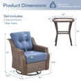 thumbnail image 2 of Gymojoy 3 Pieces Outdoor Swivel Rocker Patio Chairs, Wicker Patio Bistro Set with 2 Rocking Chairs and 1 Side Table, Patio Furniture Set with 6-inch.Thickened Cushions for Porch, Backyard, 2 of 9