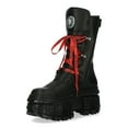 thumbnail image 4 of New Rock Boots WALL028B-C1 Unisex Metallic Black Leather Platform Gothic Boots 45, 4 of 6