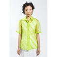 thumbnail image 1 of 100&37; Chemise à Manches Courtes Plissée en Polyester Lime, Taille 14, 1 of 1