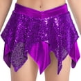 thumbnail image 7 of iiniim Girls 2 Piece Dance Outfits Sparkly Sequins Crop Top with Mini Skirt Jazz Latin Ballroom Dancewear Purple 10, 7 of 7