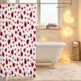 thumbnail image 3 of Erosebridal Elegant Bug Ladybug Shower Curtain 72Wx78L,Cute Heart Bath Curtain,Red Burgundy, 3 of 5