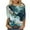 Green, variant on Xmyrz T Shirts For Women 3D Print Graphic Breathable Crew Neck Vogue Three Quarter Sleeve Summer Casual Tops Casual Blouses