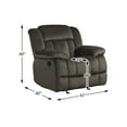 thumbnail image 3 of Microfiber Textured Fabric Glider Reclining Chair, Brown- Saltoro Sherpi, 3 of 5