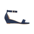 thumbnail image 2 of Women's Adjustable Ankle Strap Open Toe Low Wedge Sandal Comfortable Platform Heeled Sandals, 2 of 5