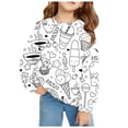 thumbnail image 1 of GDREDA Chandail à Capuchon Mignon pour Filles avec Oreilles de Chat, Chandail à Manches Longues FunDIY Doodle pour Enfants Filles Beige, 4-5 Ans, 1 of 4