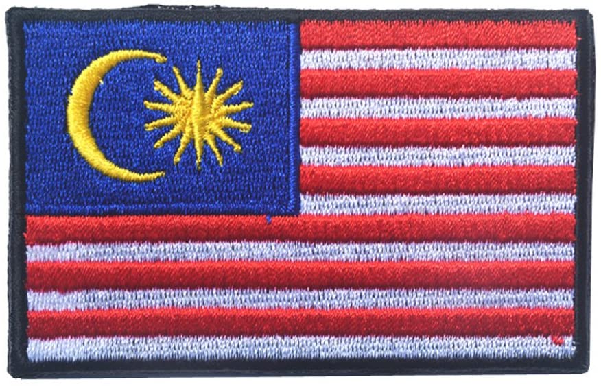 Malaysia Flag Patch Embroidered Military Tactical Flag Patches