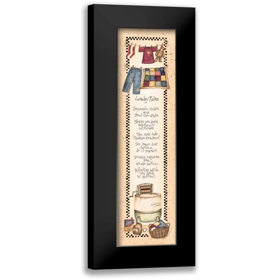 Spivey, Linda 7x14 Black Modern Framed Museum Art Print Titled - Laundry Rules