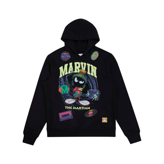 Looney Tunes Marvin the Martian DJ Space Hoodie, Black, Large