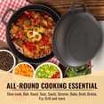 thumbnail image 4 of 5 Qt Cast Iron Dutch Oven with Lid, 10 Inch Diameter, 2 in 1 Multipurpose Skillet and Pot for Non-Stick Cooking, 4 of 5