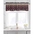 thumbnail image 2 of Pink Turquoise Black Boho Kitchen Valances for Windows Farmhouse Linen Window Valance Curtain for Living Room Window Treatment Farmhouse Colorful Geometric Valance Rod Pocket Topper, 54 x 18 Inch, 2 of 6