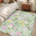 thumbnail image 4 of Sage Green Spring Floral Area Rugs 4'x6', Small Throw Rugs for Office Bathroom, Elegant Farmhouse Flowers Birds Watercolor Indoor Outdoor Rug Non-Slip Low Pile Carpet Runner Reversible Floor Mats, 4 of 8