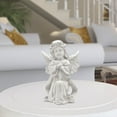 thumbnail image 2 of Guardoinrt Beautiful Resin White Angel Statue Delicate Desktop Decor Collection Window Props for Christmas prayer hold hands 1Set, 2 of 5