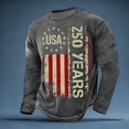 thumbnail image 2 of FINALGANG Mens Long Sleeve American 250th Anniversary TShirts American Flag Print Casual Crewneck Tees For Independence Day Celebration Daily Wear Gray XXL, 2 of 3