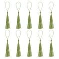 thumbnail image 1 of Uxcell 100 piezas de flecos, 13 cm (5 pulgadas) de flecos de nylon para marcadores con nudo apretado para decoración interior, graduación, marcador, manualidades, fabricación de joyas, verde militar, 1 of 6