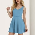 thumbnail image 2 of XDZJLR Womens Dresses Solid Color Beach Vacation Sports With Pocket Built In Shorts Tennis Skirt, 2 of 7