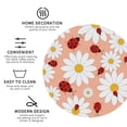 thumbnail image 3 of Naloa Daisy and Ladybug Leather Coasters for Drinks, Durable Drink Coasters 4 Set for Tabletop Protection, Luxurious Home Décor and Housewarming Gift ( {designName})Round Shape, 3 of 6