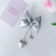 thumbnail image 5 of Arghm Leather Bow Ornament Silver Black,Christmas Tree Decoration,Hanging Pendant for Gift Packaging (5.91x1.97in), 5 of 6