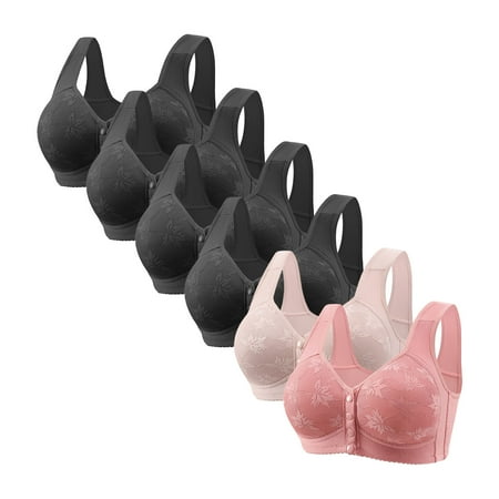 Clearance & Promo  6PC Women s Non Steel Bra  Thin Cup  Adjustable Lace Underwear  Sexy Bralette  Comfortable Bras  For Everyday  Daily Wear  No Underwire Bras for Women | Hot Pink M  Sopatenor