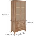 thumbnail image 3 of Ourlova 64" H Farmhouse Pantry Cabinet with 2 Rattan Doors, Adjustable Shelves Storage Organizer for Kitchen Dining Room, 3 of 7