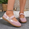 thumbnail image 5 of Domuza Women Retro Two-Tone Mary Jane Sneakers, Adjustable Magic Strap Cross Strip Casual Flat Shoes Non-Slip Gum Rubber Sole Daily Walking Footwear Pink 8（EU-40）, 5 of 9