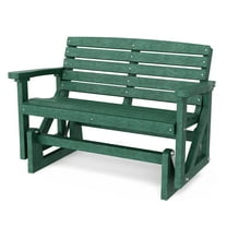 Wildridge Classic Glider, Turf Green - Outdoor Weather Resistant Recycled HDPE Glider for Porch, Patio, Deck
