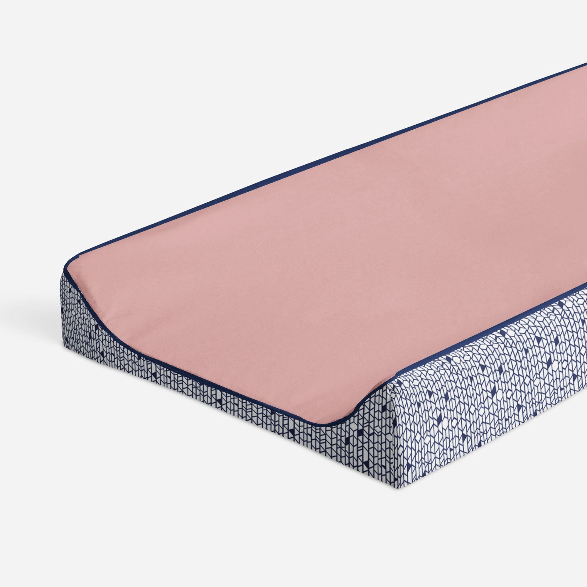 Bacati - Tribal Noah Coral/Navy Girls Quilted Changing Pad Cover