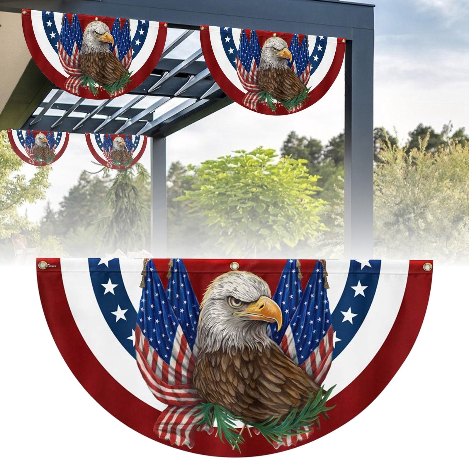 Win s Way 250th Anniversary Banner, Patriotic Decoration Flag 1776-2026 Polyester Indoor Outdoor Hanging Banner for July 4th Party Decor