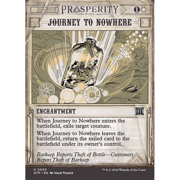 MtG Outlaws of Thunder Junction Breaking News Uncommon Journey to Nowhere (Prosperity Showcase) #3