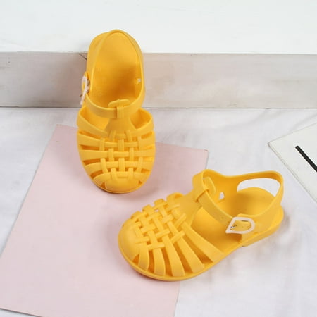 

Daqian Toddler Sandals for Girls Toddler Shoes Baby Boys Girls Cute Candy Colors Hollow Out Non-slip Soft Sole Beach Roman Sandals Girls Sandals Clearance Yellow 3-4 Years