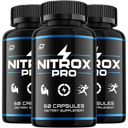 Nitrox Pro for Men Capsules – NitroxPro Vitamin Complex Pills Energy, 3 Pack, 180 Capsules